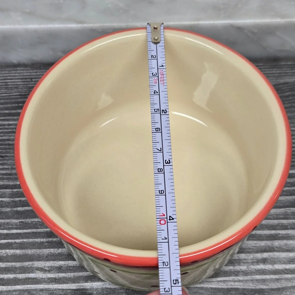 VTG Pfaltzgraff Secrets of‎ Pistoulet Jana Kolpen Ceramic Bowl, Red Green, 2002